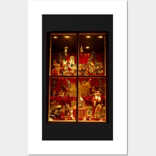 Christmas Victorian Shop Window at castleton derbyshire 2018 Posters and Art